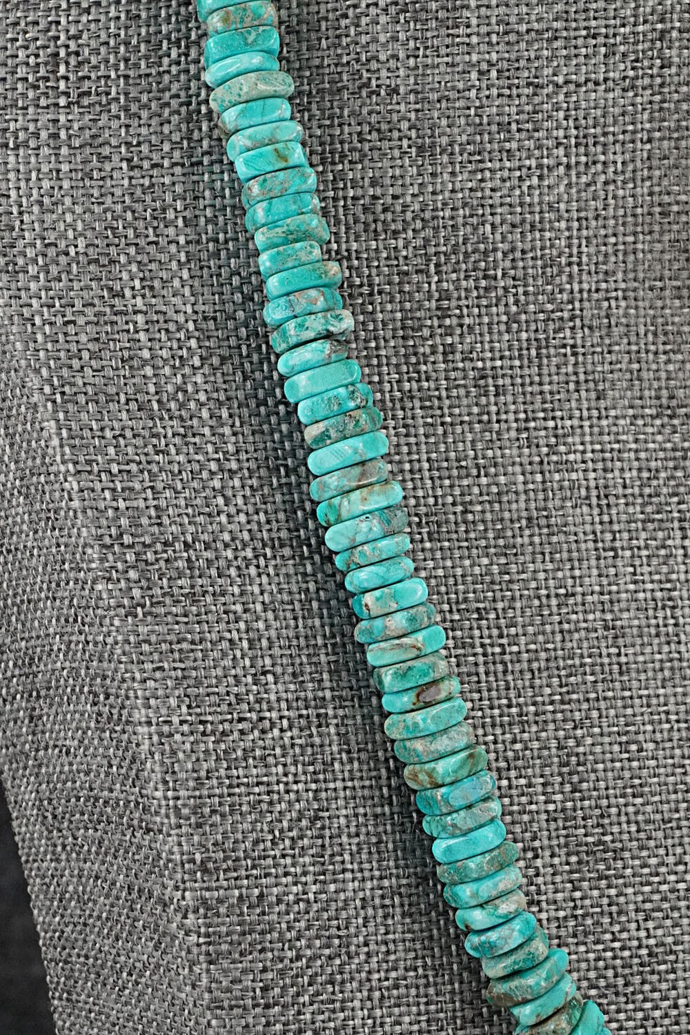 Turquoise & Sterling Silver Necklace 19" - Doreen Jake