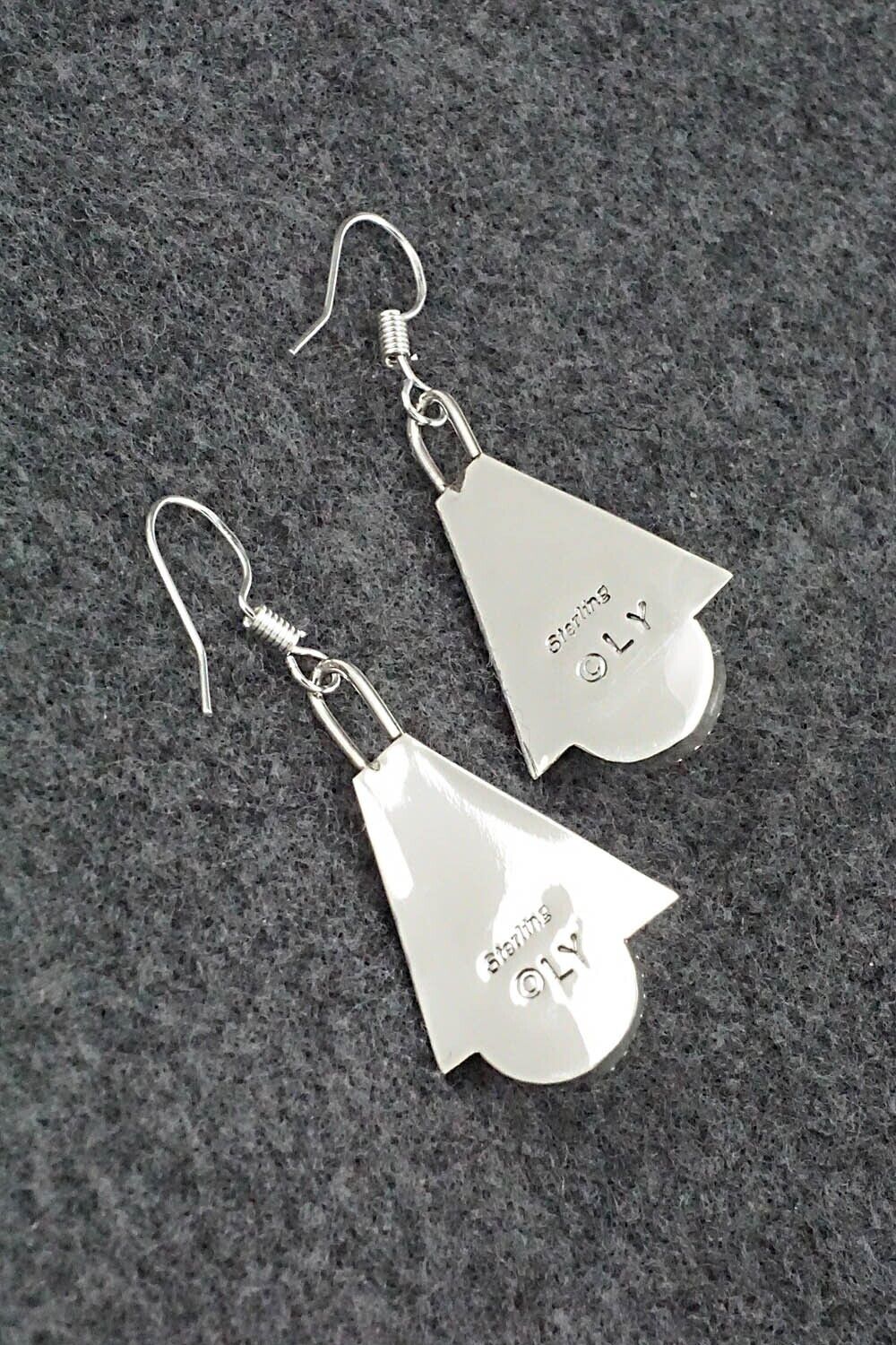 Spiny Oyster & Sterling Silver Earrings - Louise Yazzie