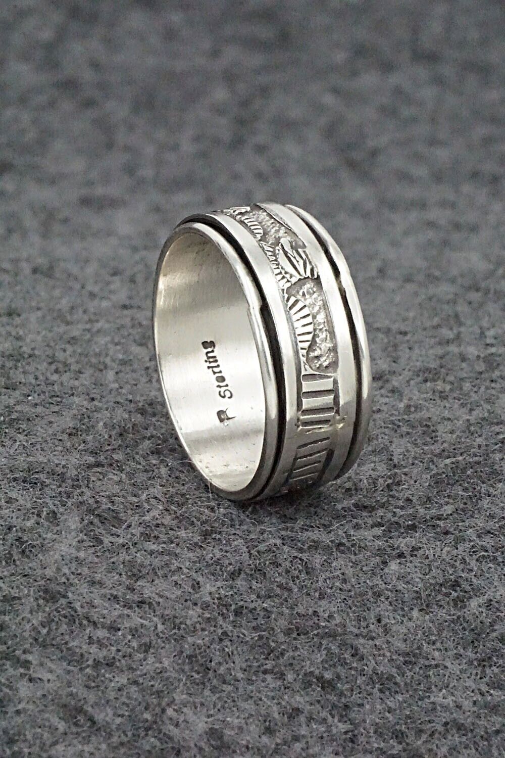 Sterling Silver Spinner Ring - Elaine Becenti - Size 11.75