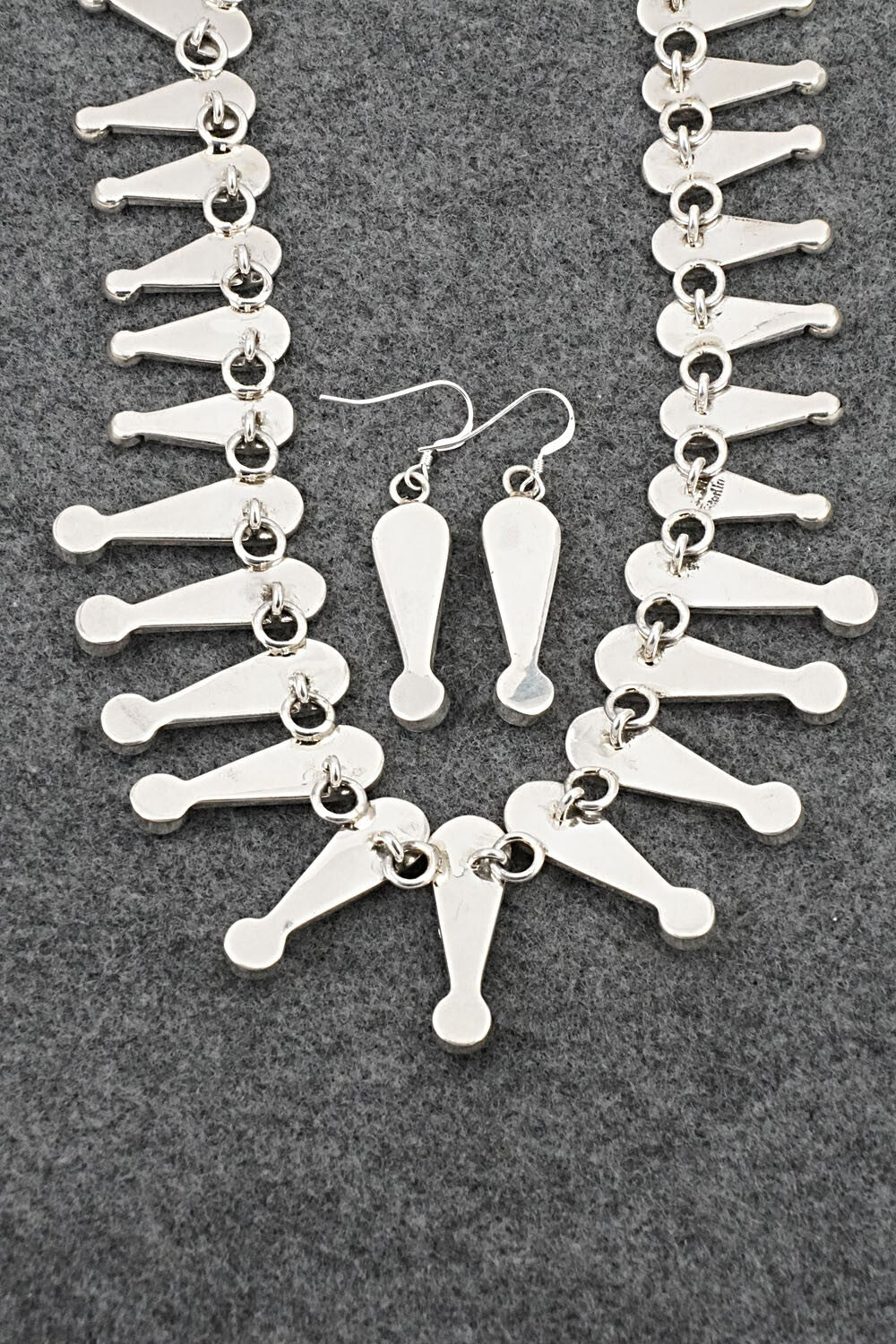 Turquoise & Sterling Silver Necklace and Earrings Set - Jonathan Nez