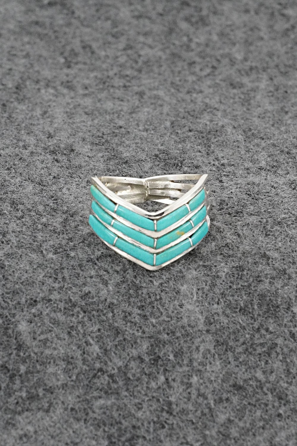Turquoise & Sterling Silver Ring - Andrew Enrico - Size 9