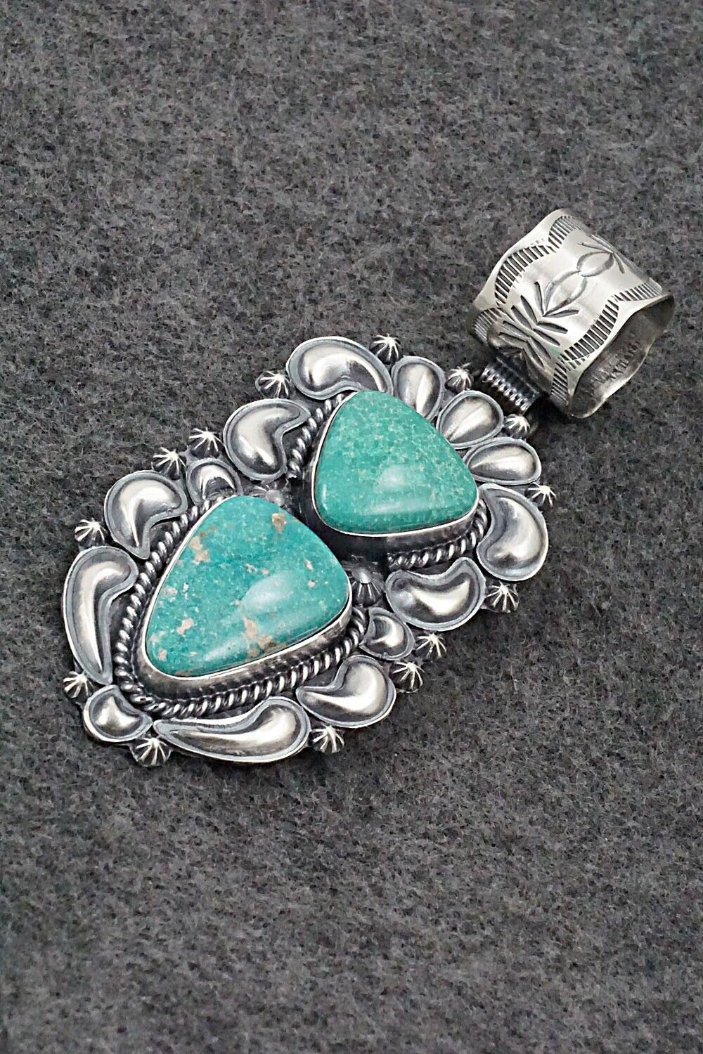 Turquoise & Sterling Silver Pendant - Raymond Delgarito