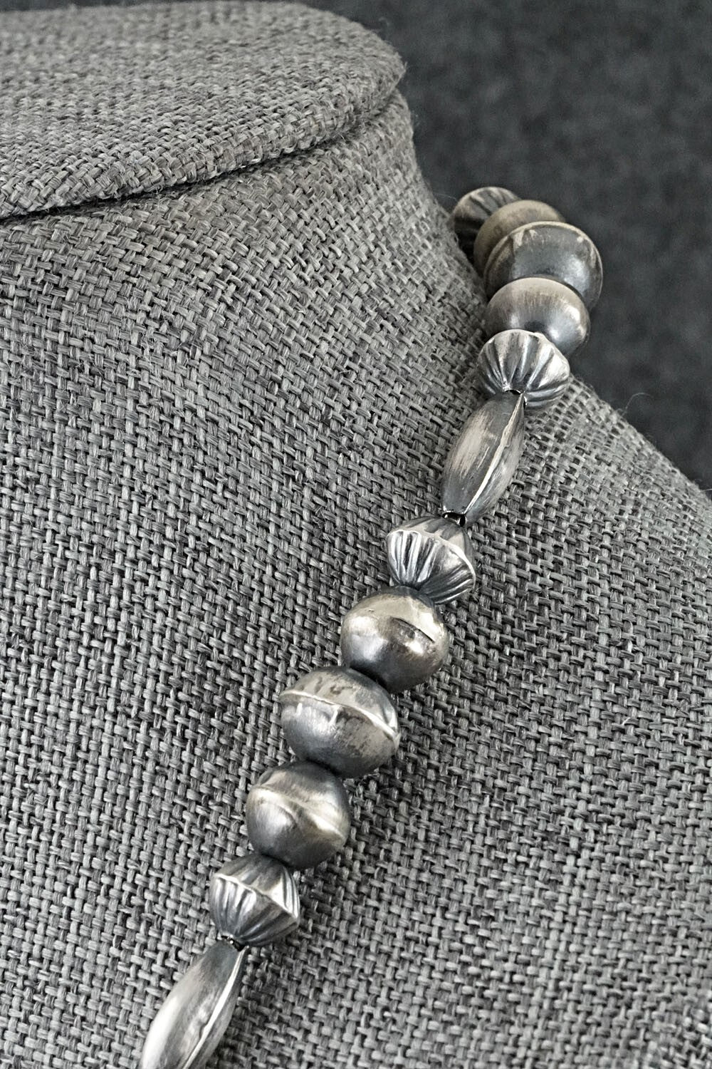 Sterling Silver Navajo Pearl Necklace 26" - Vintage