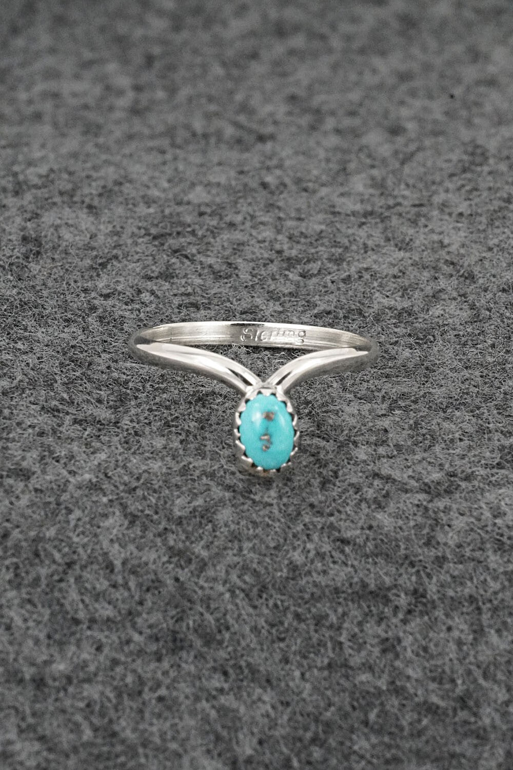 Turquoise & Sterling Silver Ring - Hiram Largo - Size 7.5