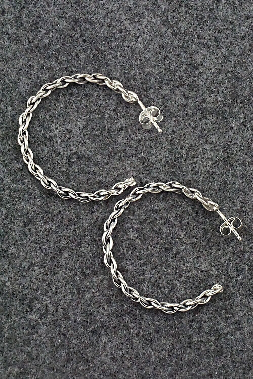 Sterling Silver Hoop Earrings - Elaine Tahe