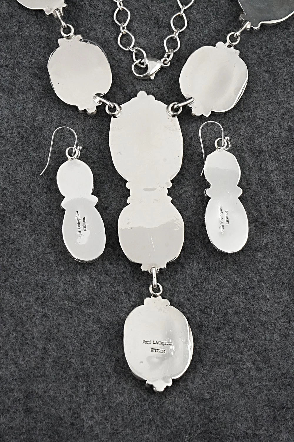 Spiny Oyster & Sterling Silver Necklace and Earrings Set - Paul Livingston