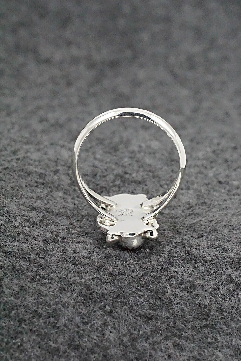 Coral & Sterling Silver Ring - Judy Largo - Size 7.25