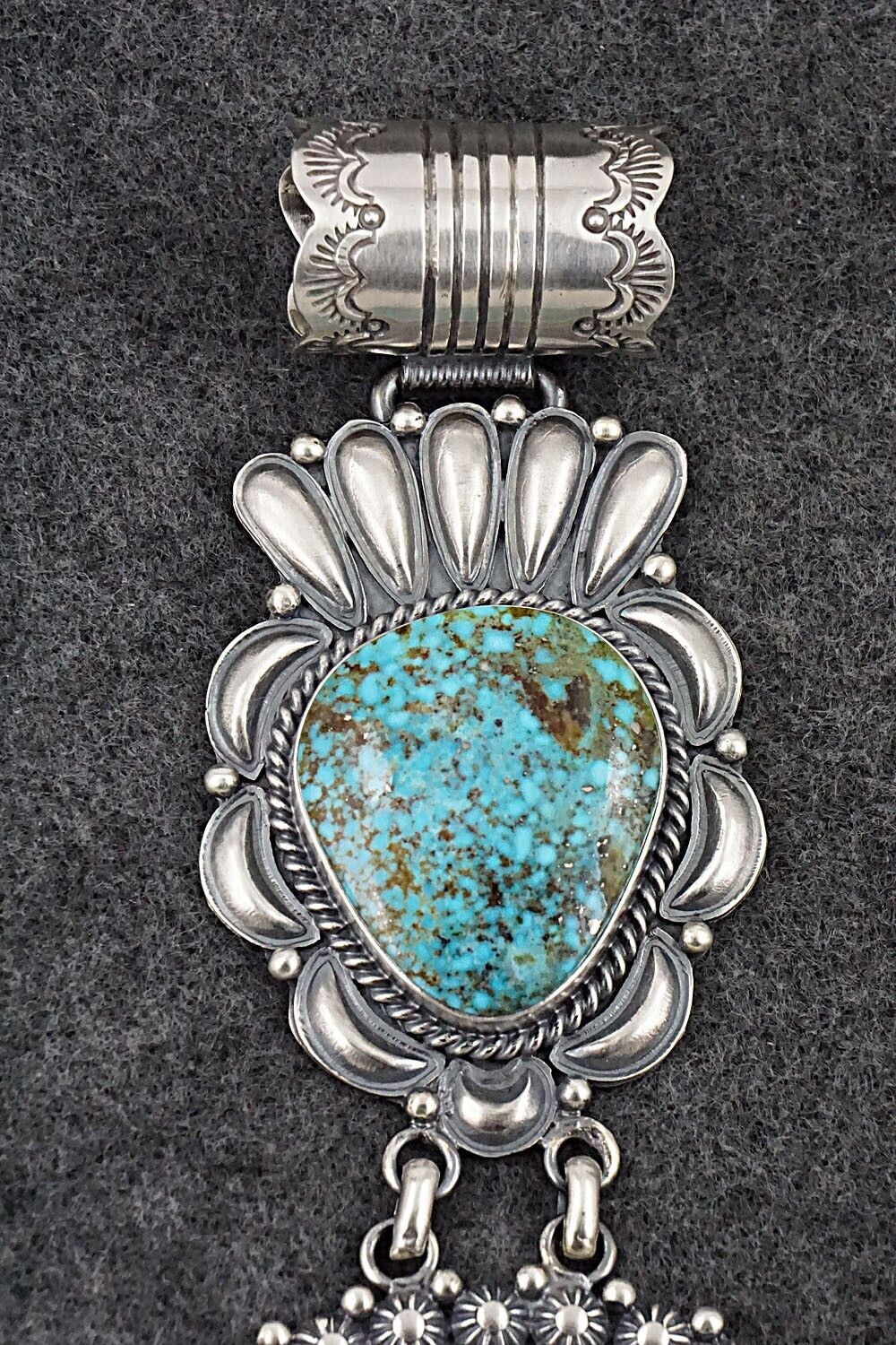 Turquoise & Sterling Silver Pendant & Earrings Set - Raymond Delgarito