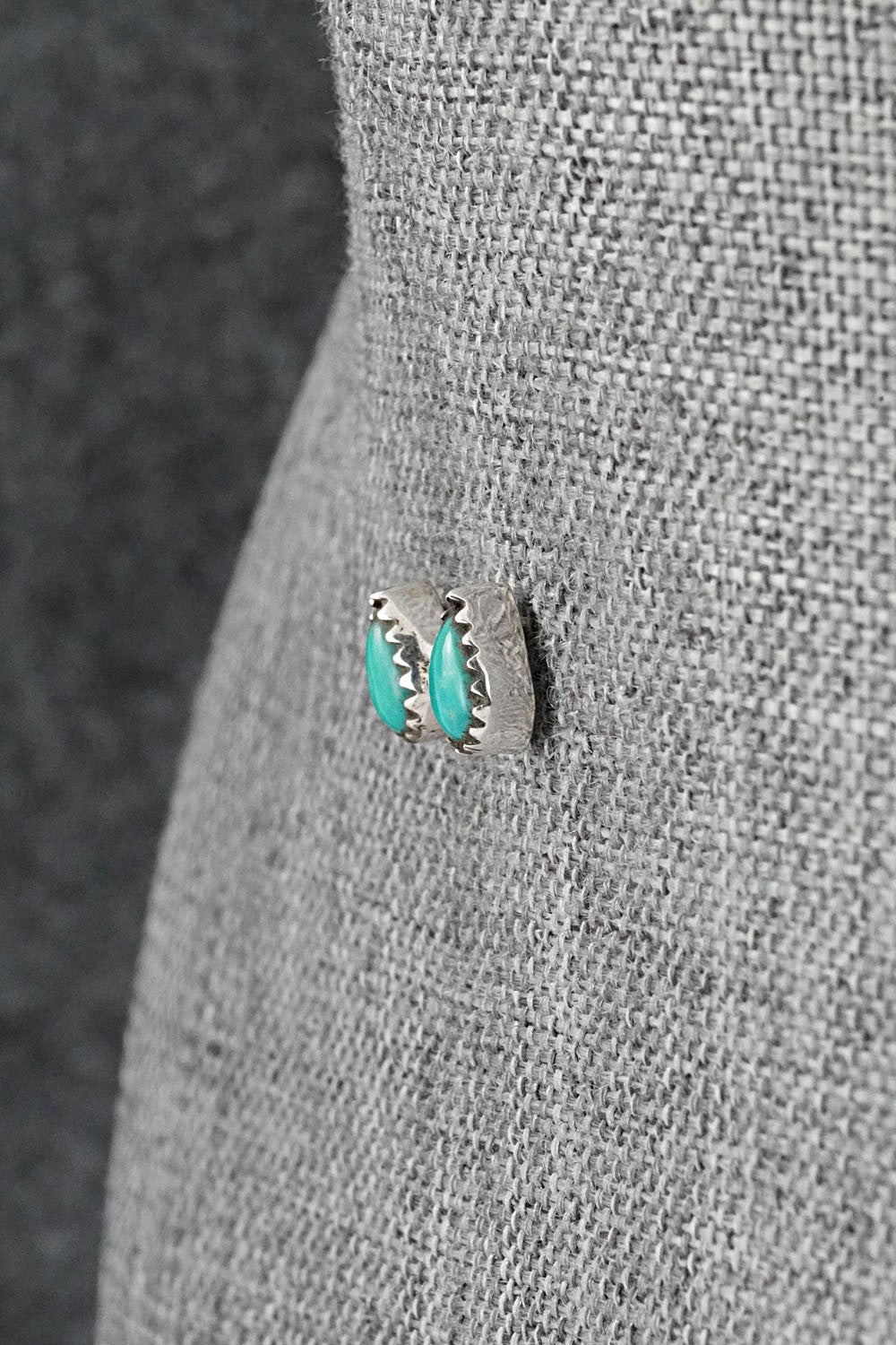 Turquoise & Sterling Silver Earrings - Gerald Joe