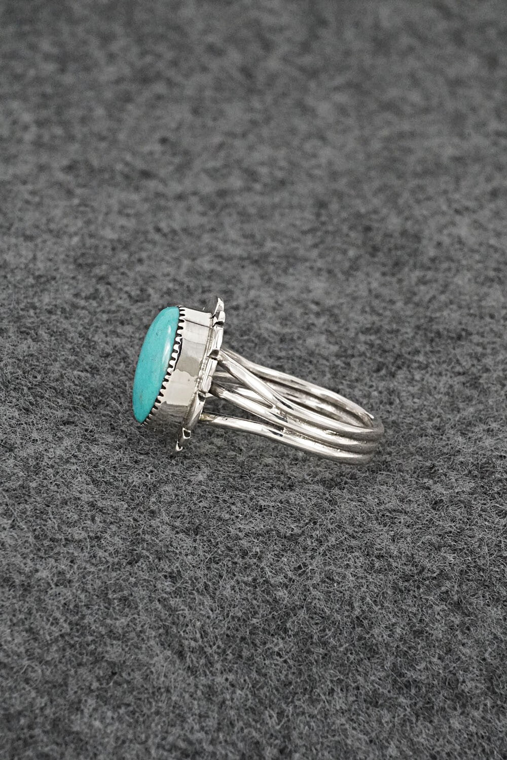 Turquoise & Sterling Silver Ring - Leona Delgarito - Size 6.25