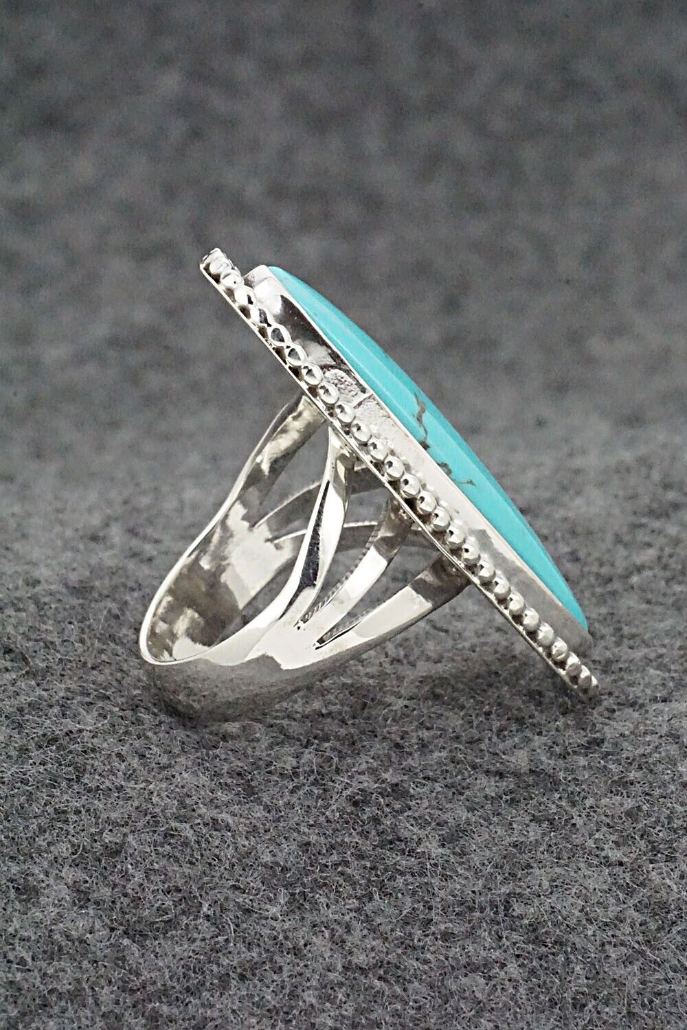 Turquoise & Sterling Silver Ring - Andrew Vandever - Size 8.5