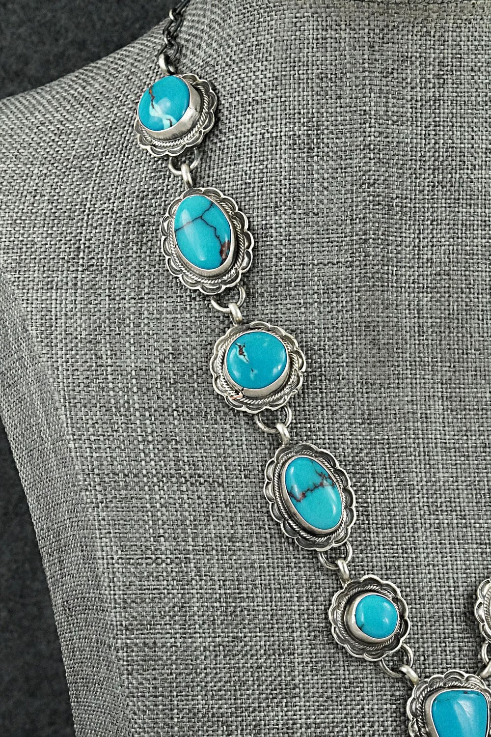 Turquoise & Sterling Silver Necklace Set - Bobby Johnson