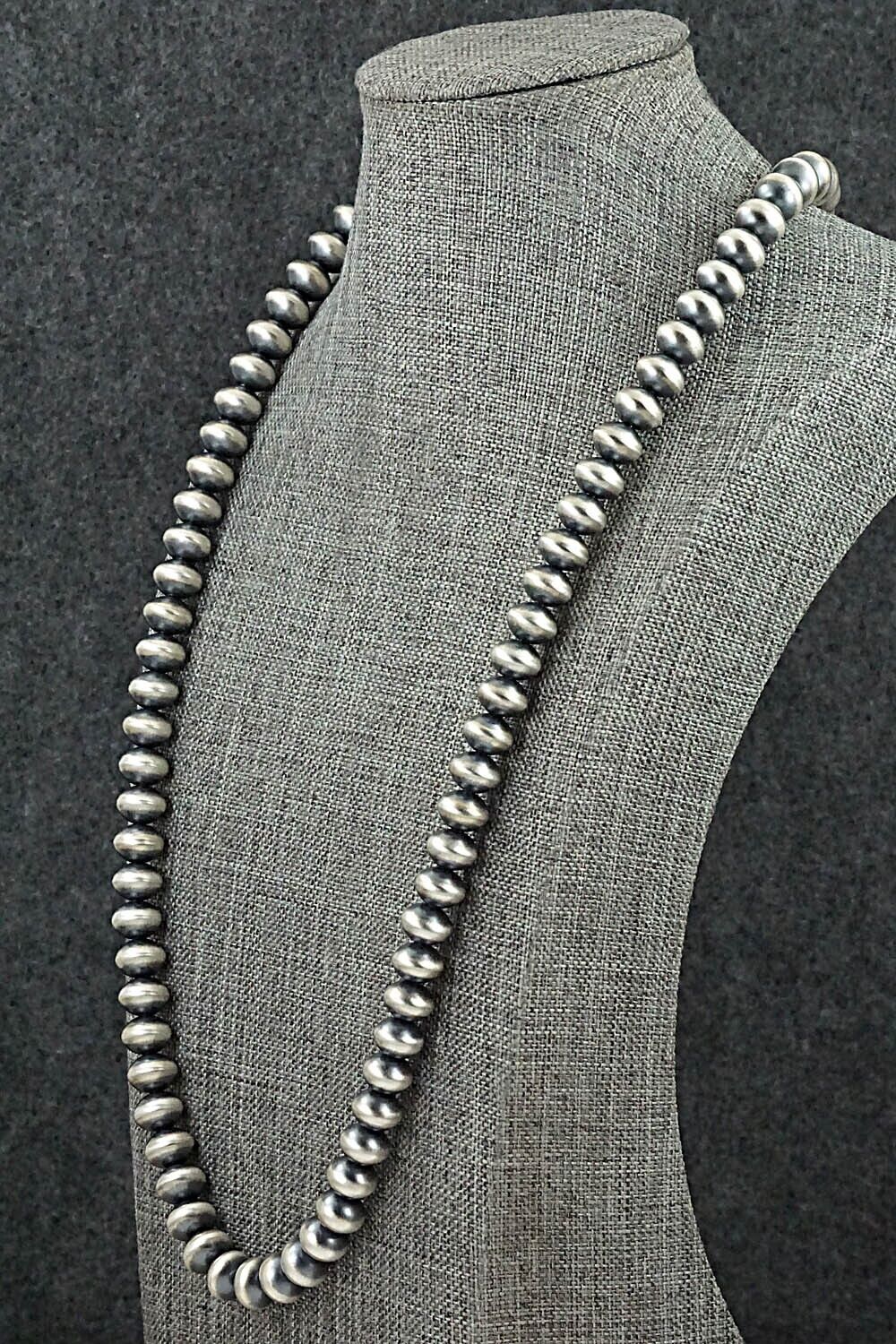 Sterling Silver Navajo Pearl Necklace 26" - Dorinda Mariano