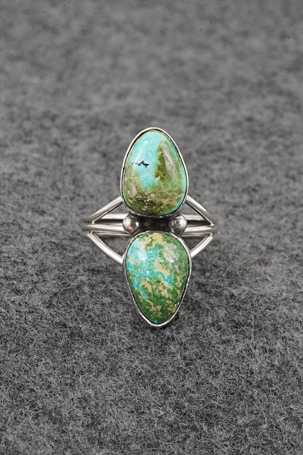 Turquoise & Sterling Silver Ring - Eugene Gruber - Size 8