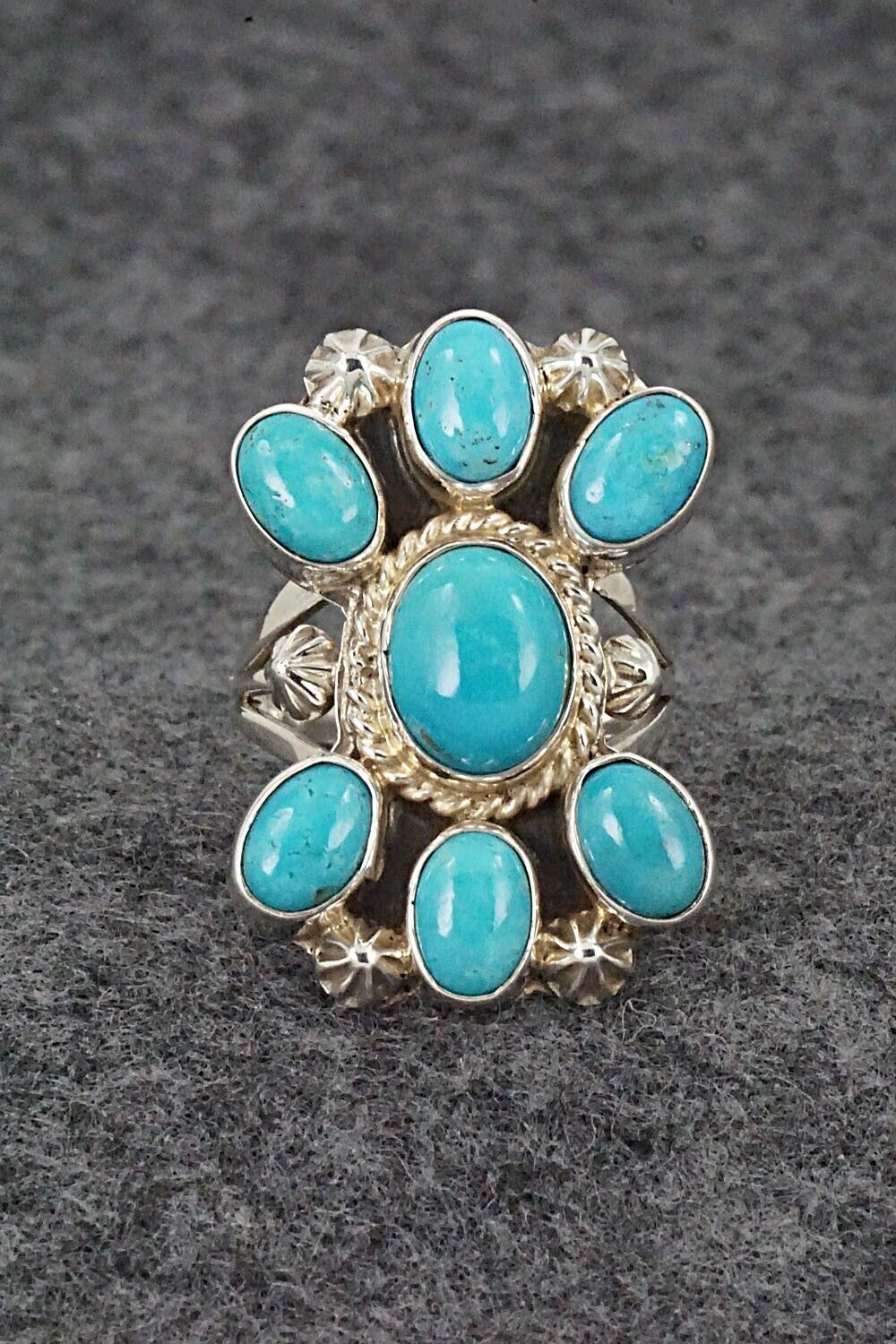 Turquoise & Sterling Silver Ring - Roberta Begay - Size 6.75