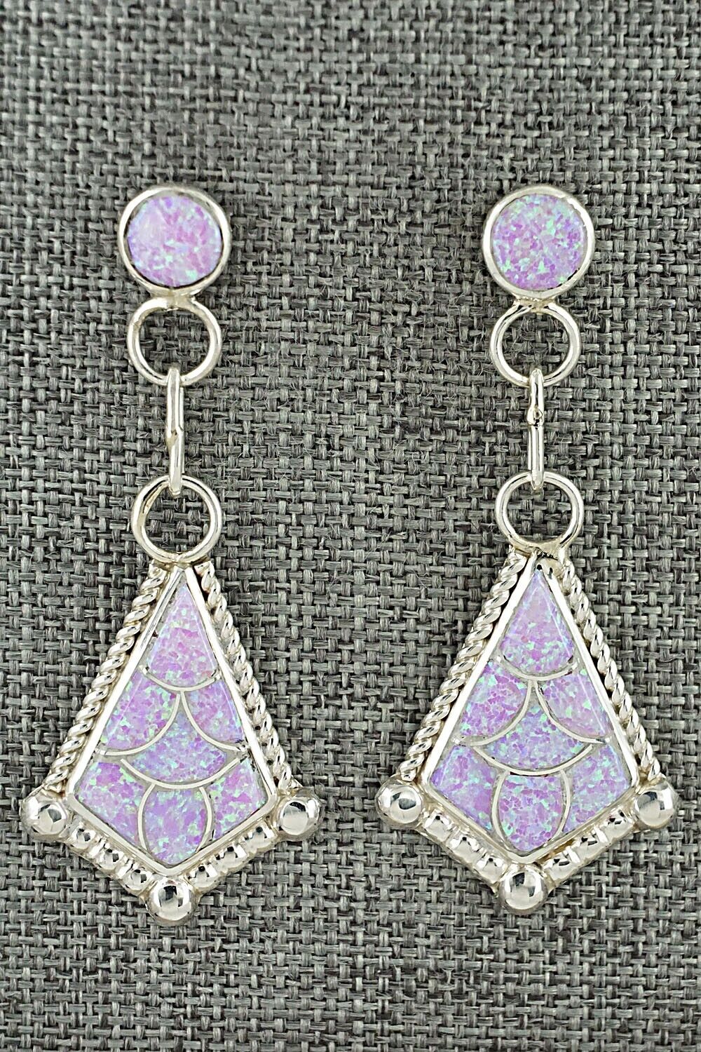 Opalite & Sterling Silver Inlay Earrings - Seoutewa