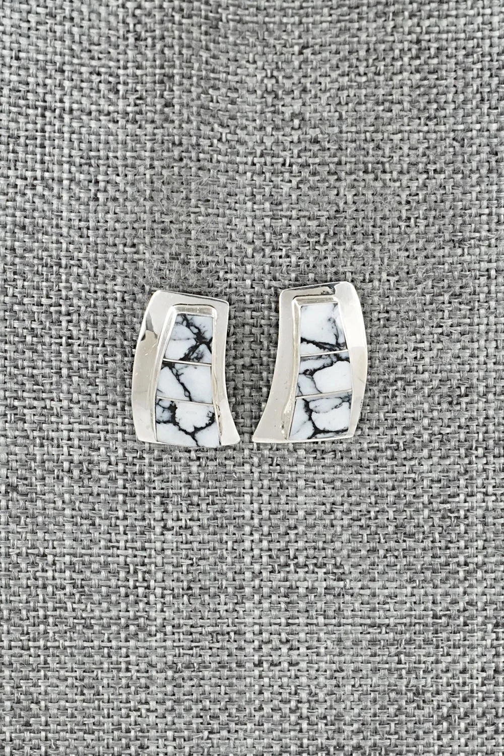 White Buffalo & Sterling Silver Earrings - Nathaniel Johnson