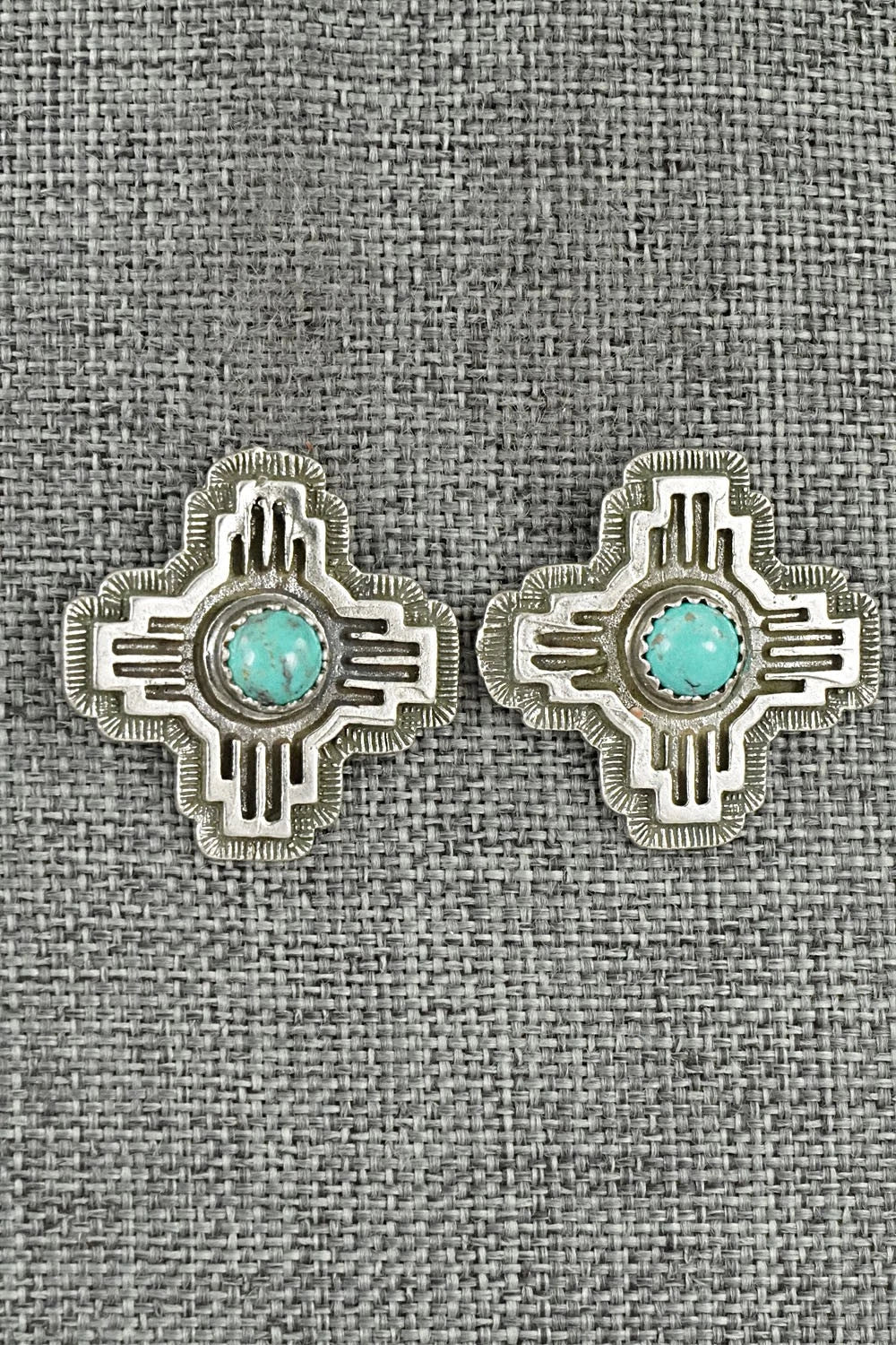Turquoise & Sterling Silver Earrings - Robinson Martinez