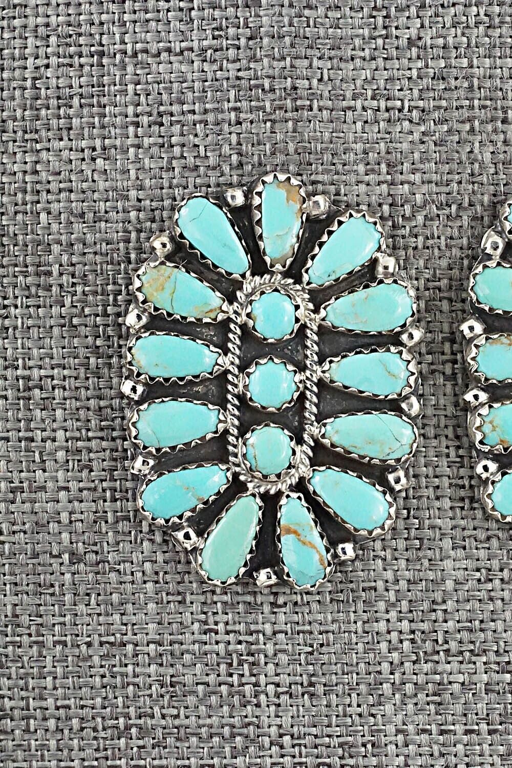 Turquoise and Sterling Silver Earrings - Zeita Begay