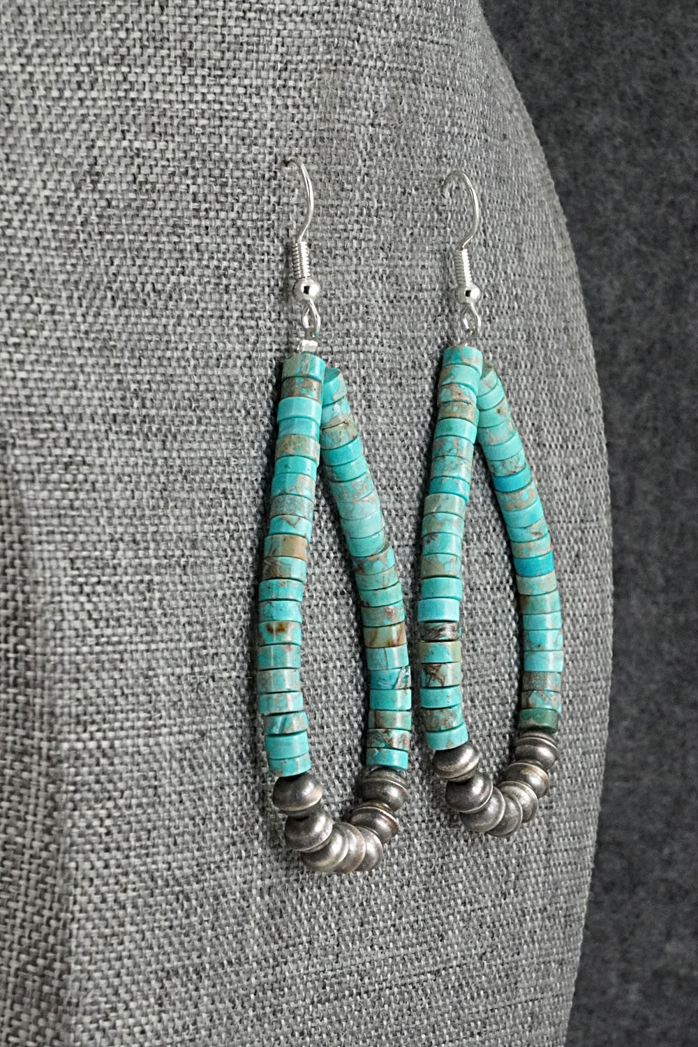 Turquoise & Sterling Silver Earrings - Quaylon Sam
