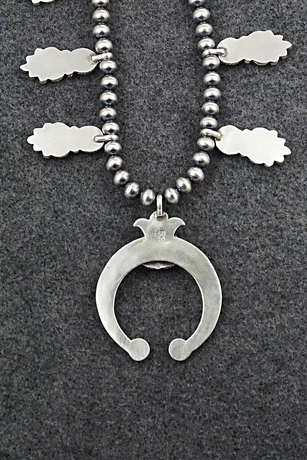 Turquoise & Sterling Silver Squash Blossom Necklace - Bobby Platero