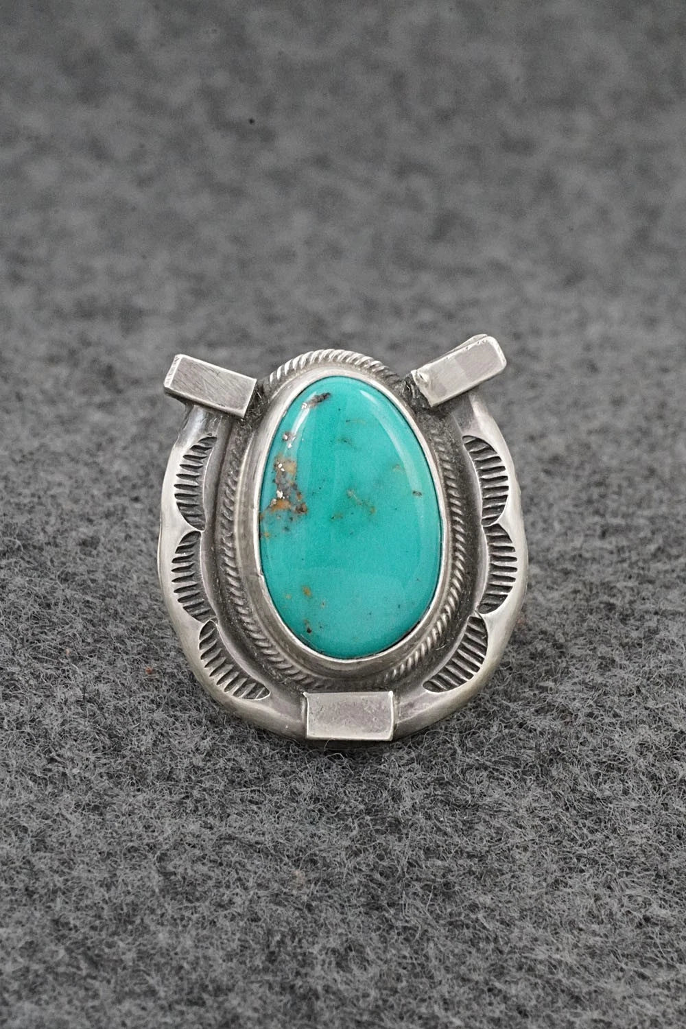Turquoise & Sterling Silver Ring - Bobby Johnson - Size 6.5