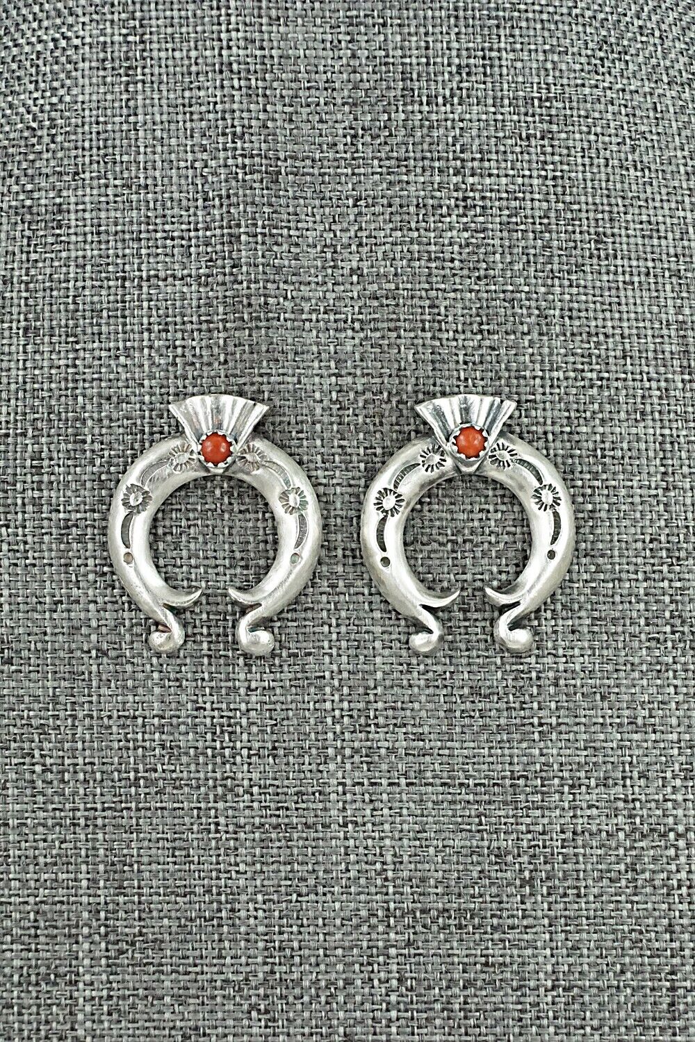 Coral & Sterling Silver Earrings - Adrienne Gordon