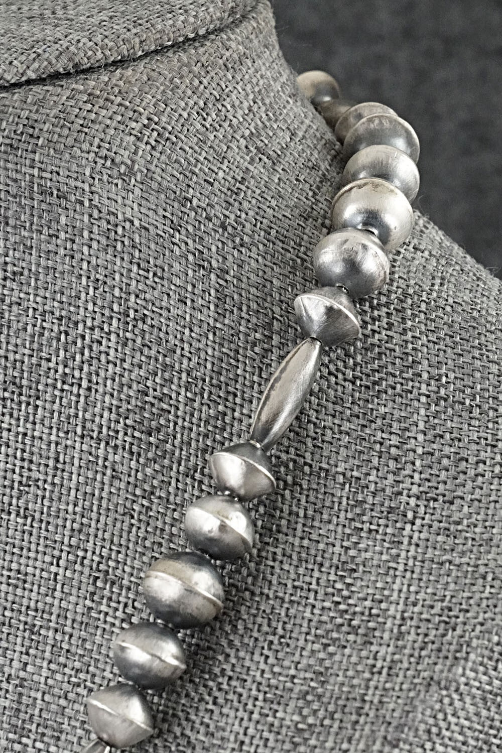 Sterling Silver Navajo Pearl Necklace 24" - Vintage