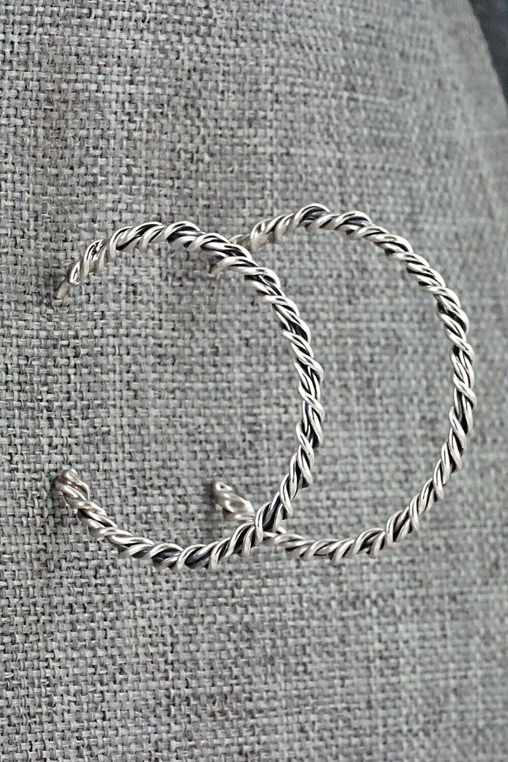 Sterling Silver Hoop Earrings - Elaine Tahe