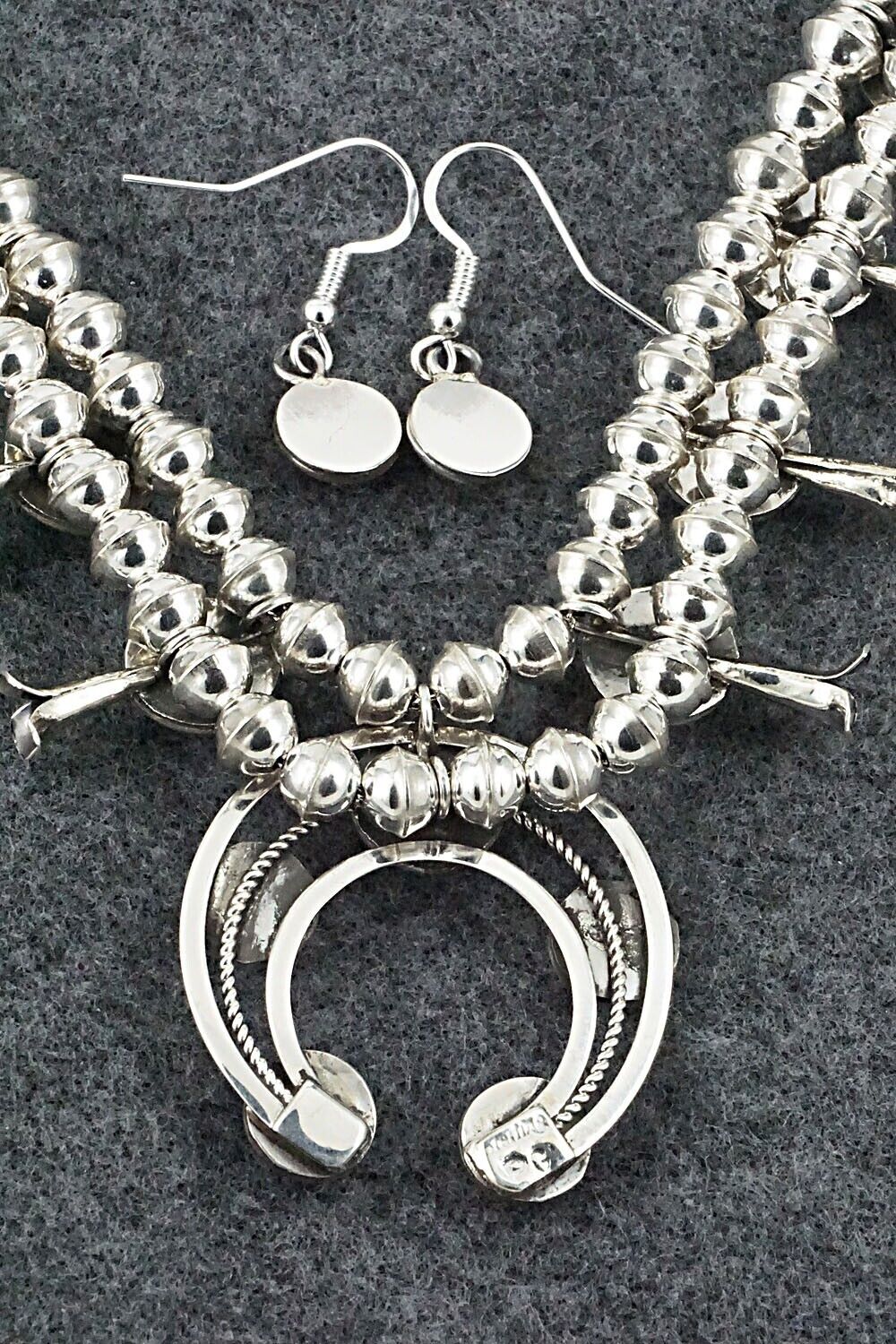 Turquoise, Coral & Sterling Silver Mini Squash Blossom Set - Phil Garcia