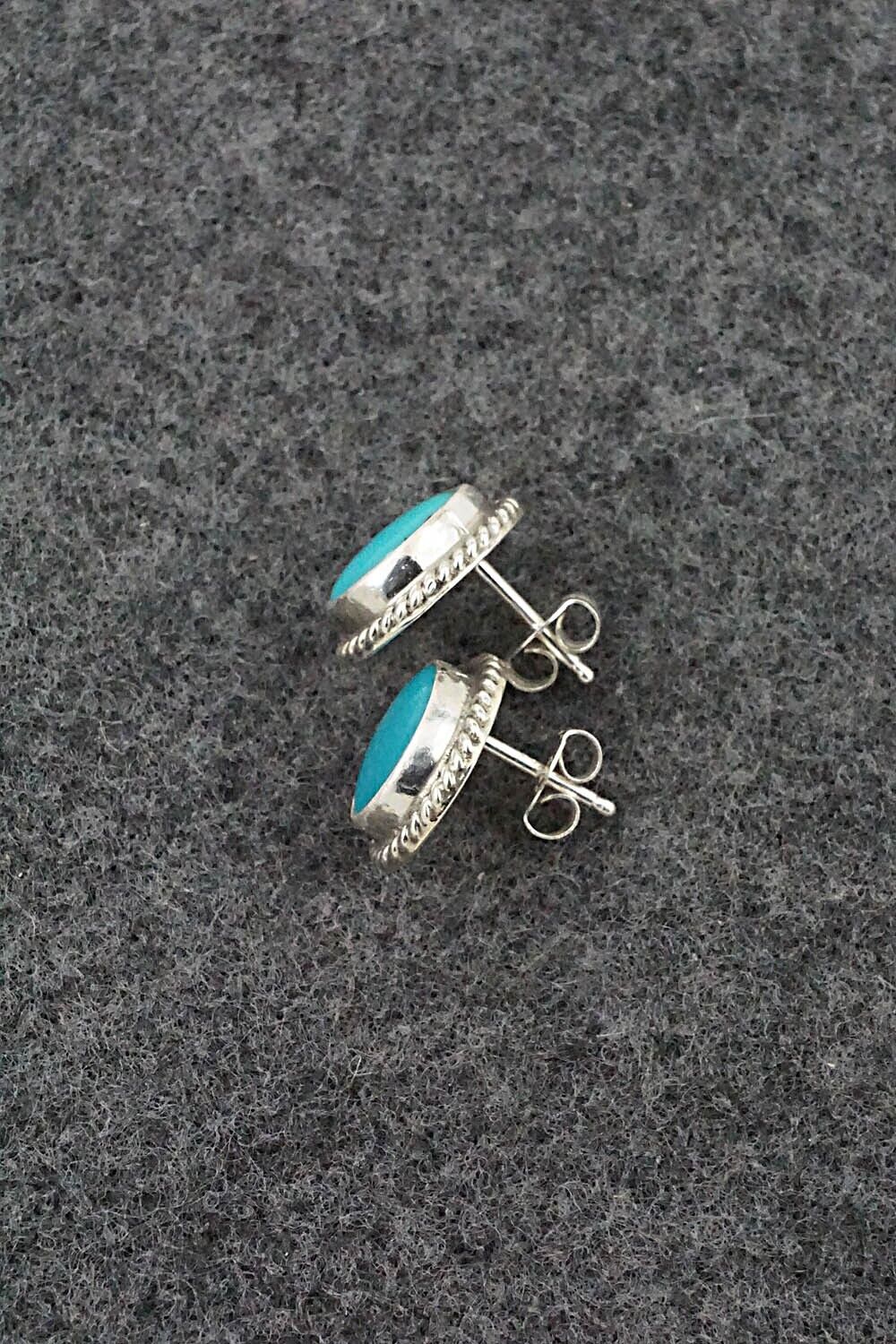 Turquoise & Sterling Silver Earrings - B. Begay