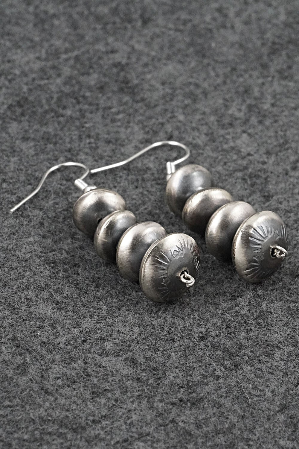 Sterling Silver Navajo Pearl Earrings - Angeline Miller