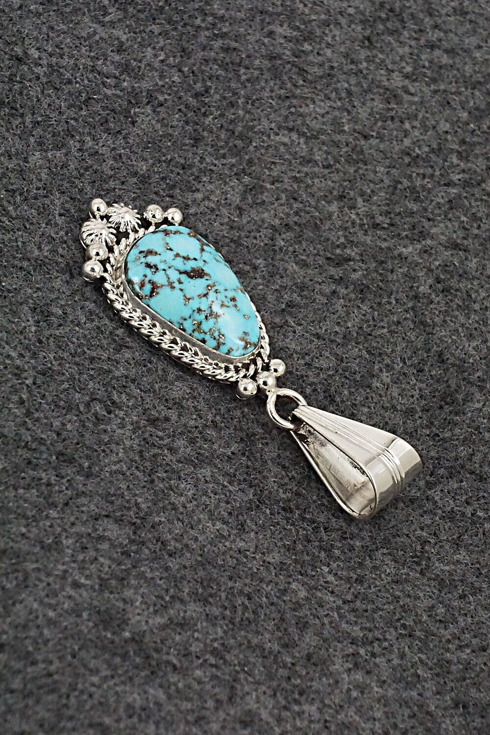Turquoise & Sterling Silver Pendant - Samuel Yellowhair