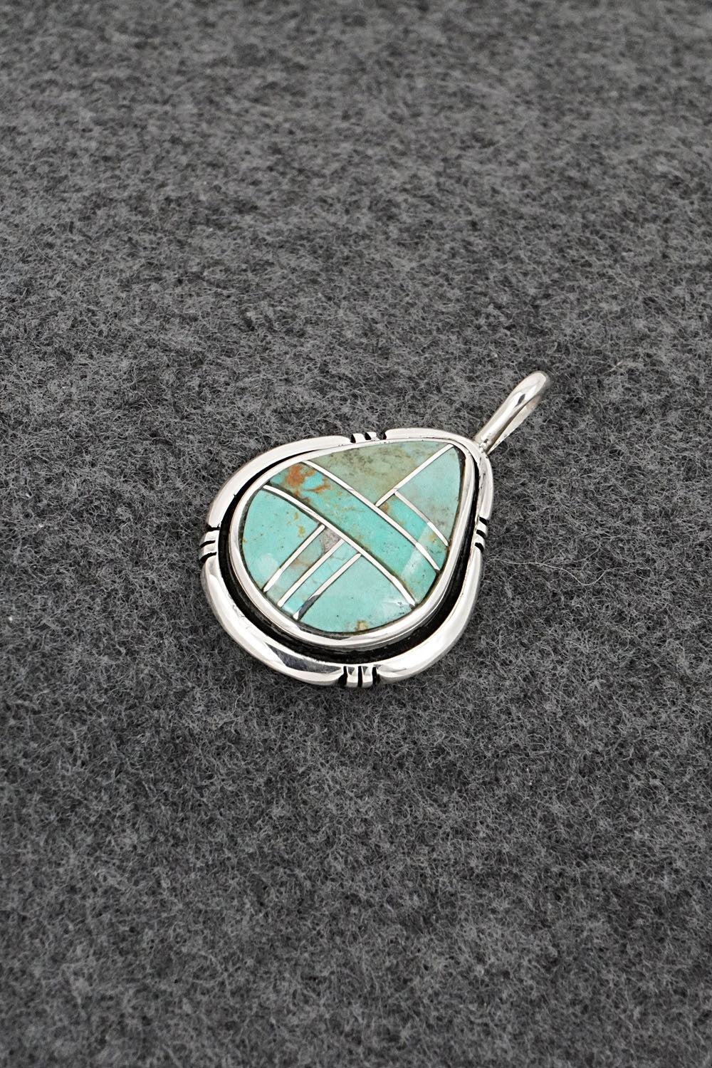 Turquoise & Sterling Silver Pendant - Joseph Martinez