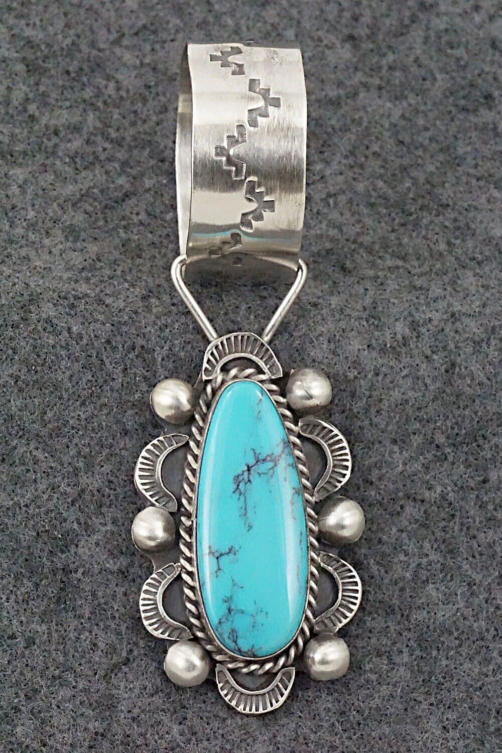 Turquoise and Sterling Silver Pendant - Wilson Dawes