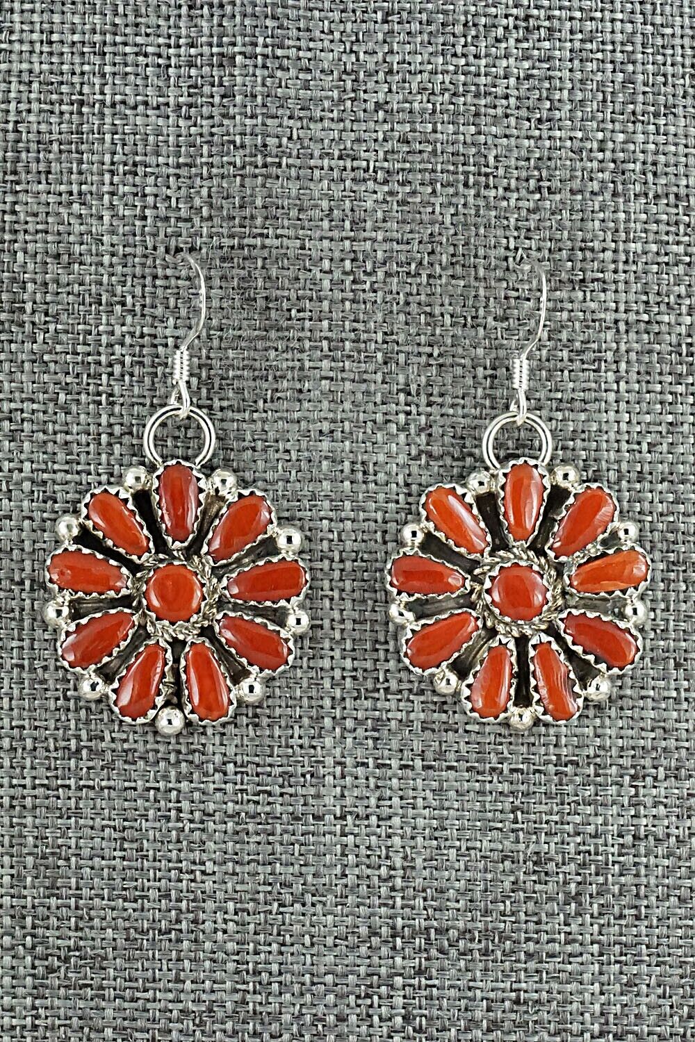 Coral & Sterling Silver Earrings - Alicia Wilson