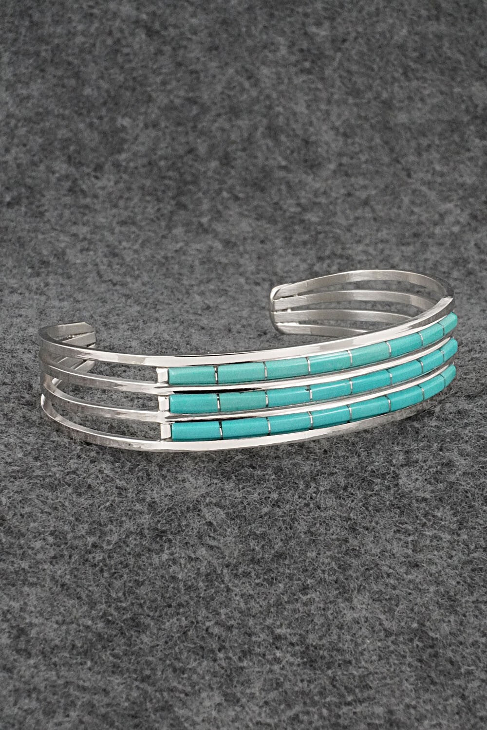Turquoise & Sterling Silver Inlay Bracelet - Anson Wallace