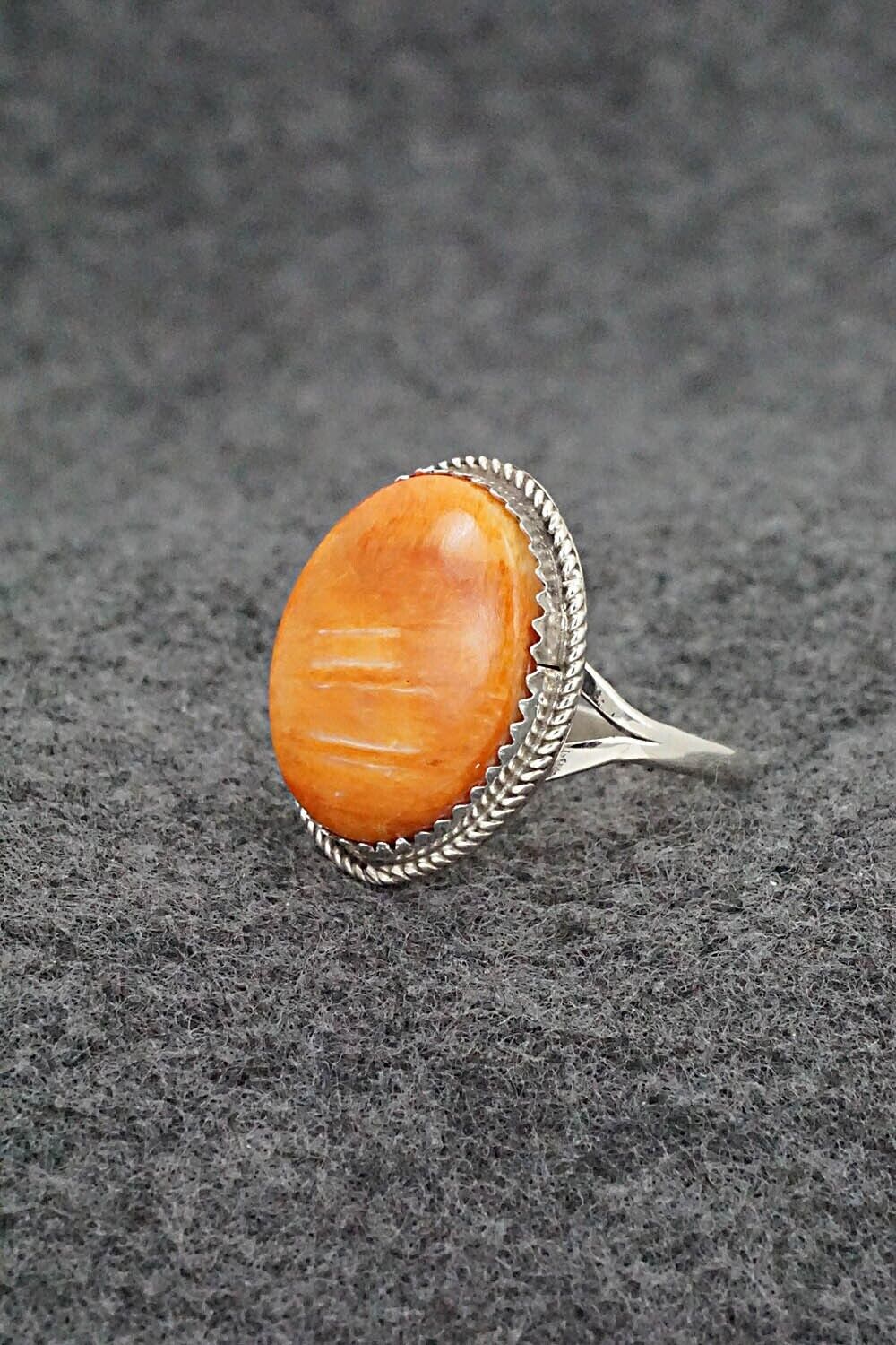 Spiny Oyster & Sterling Silver Ring - Ernest Hawthorne - Size 8