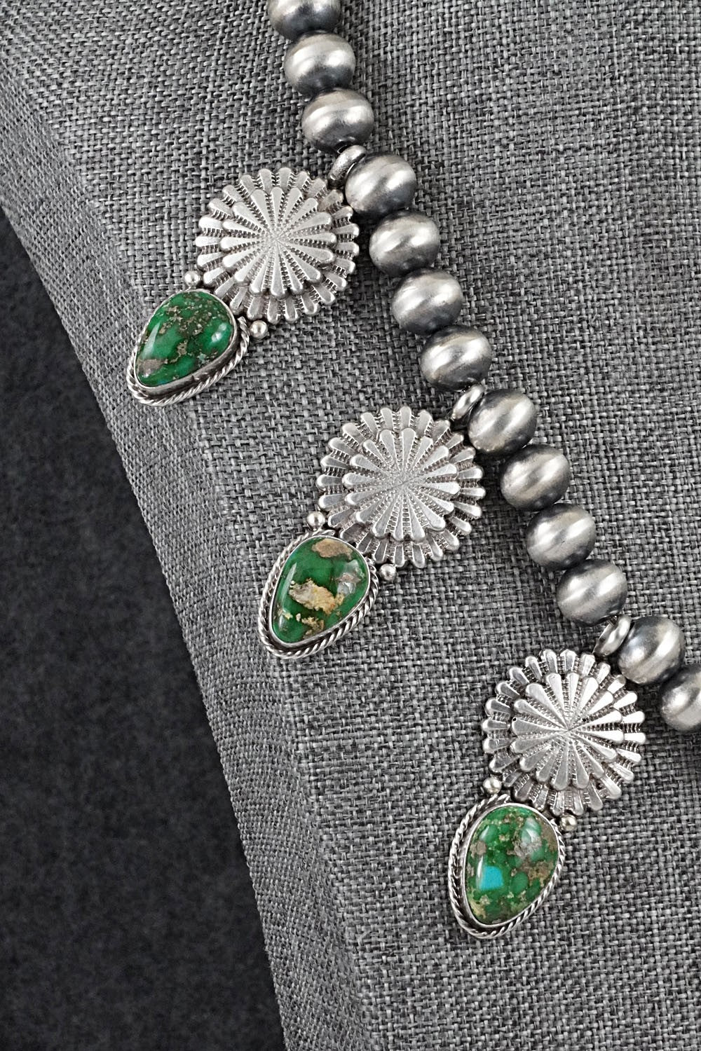 Turquoise & Sterling Silver Navajo Pearl Necklace - Adrienne Gordon