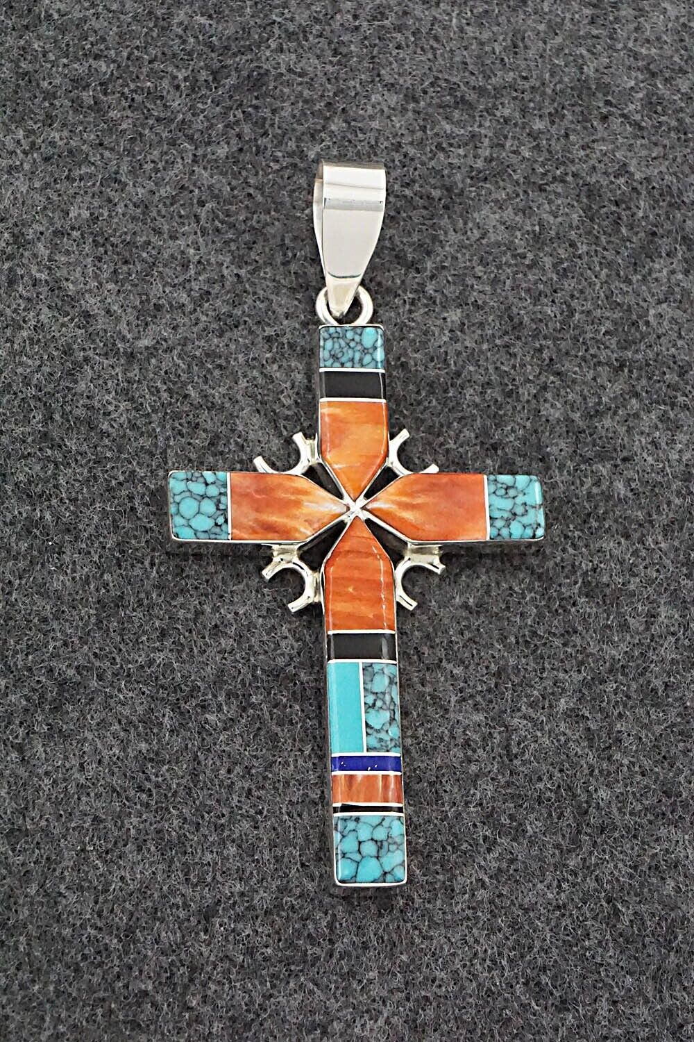 Multi-Stone & Sterling Silver Pendant - Edison Yazzie