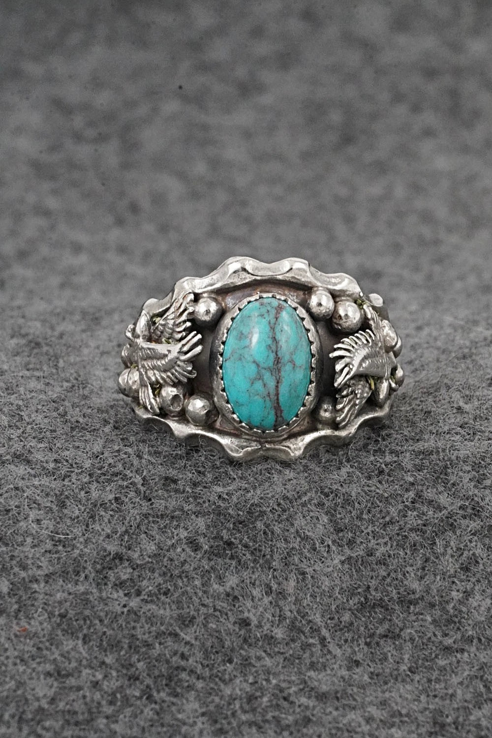 Turquoise & Sterling Silver Ring - Genevieve Francisco - Size 11