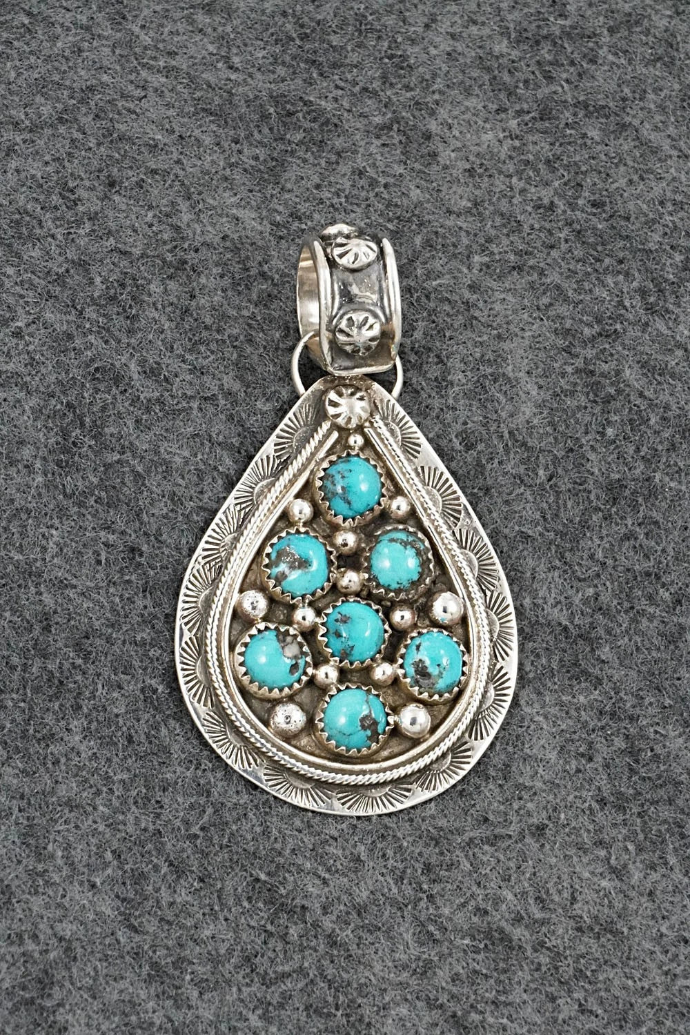 Turquoise & Sterling Silver Pendant - Priscilla Reeder