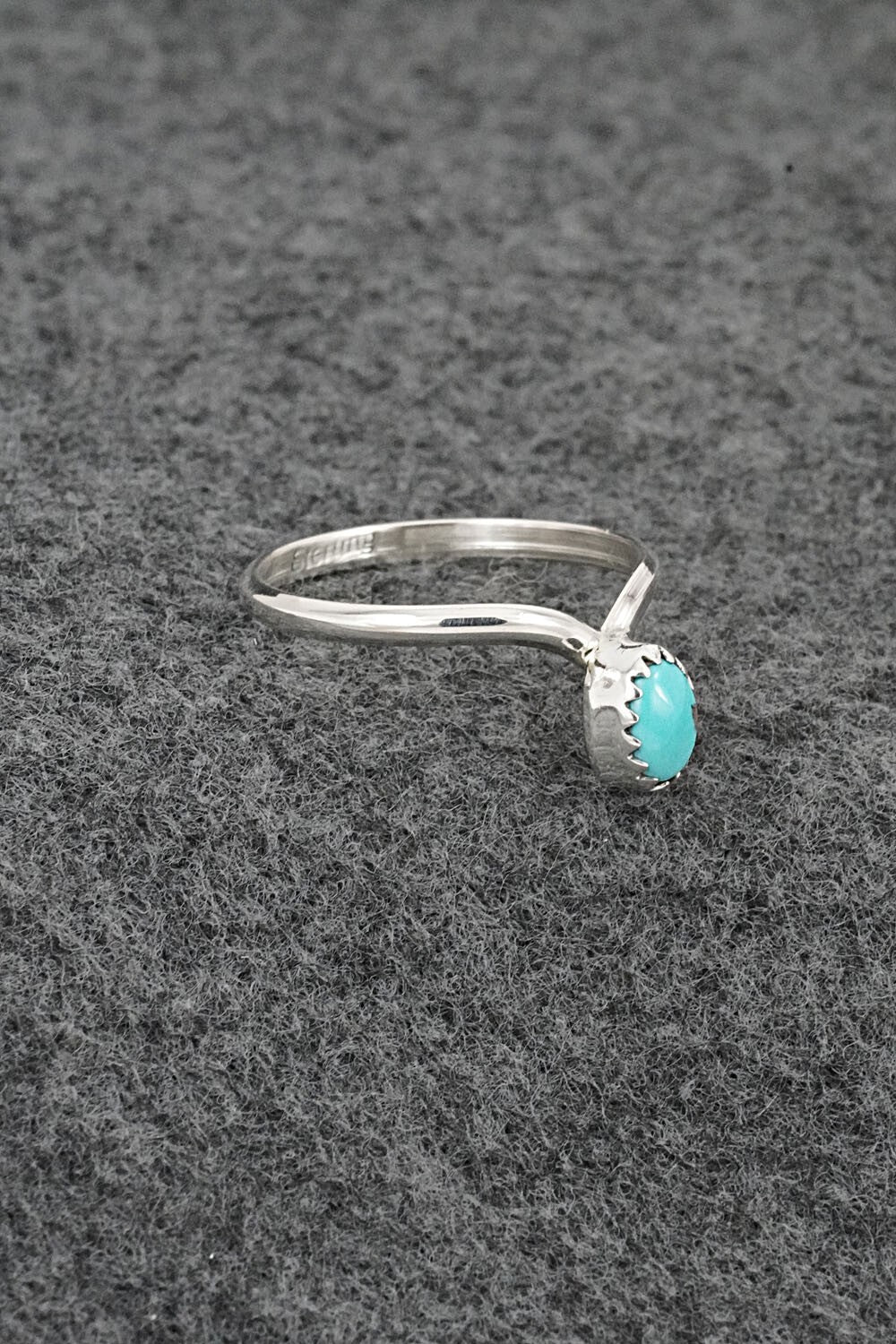 Turquoise & Sterling Silver Ring - Hiram Largo - Size 7.75