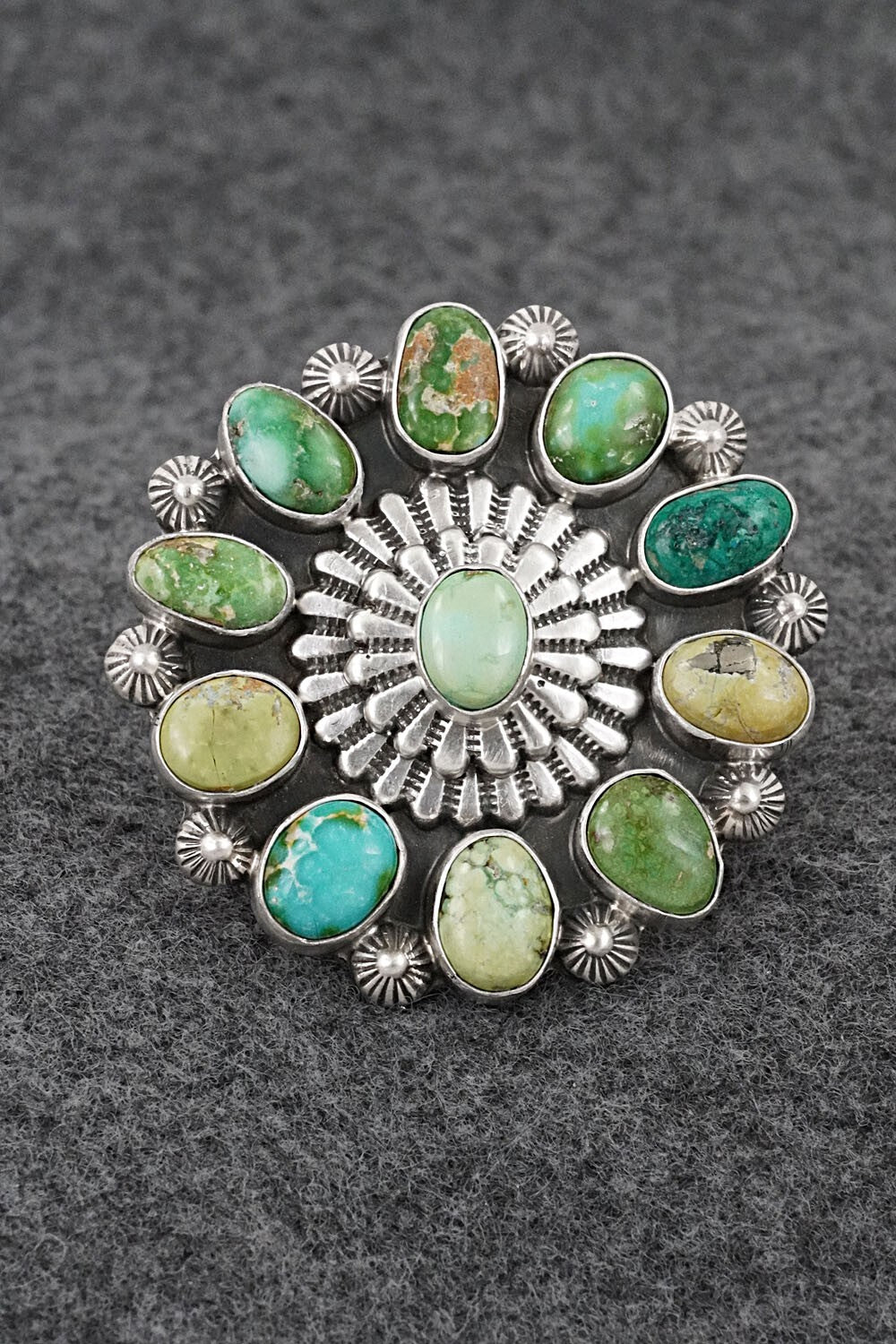 Turquoise & Sterling Silver Ring - Tom Lewis - Size 7