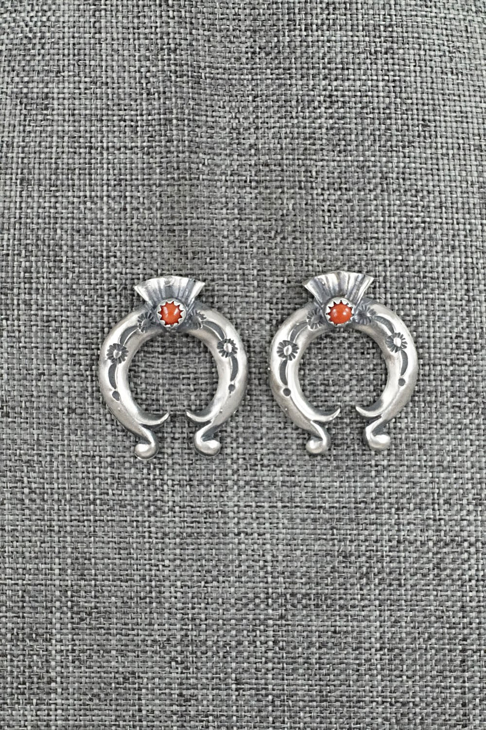 Coral & Sterling Silver Earrings - Adrienne Gordon
