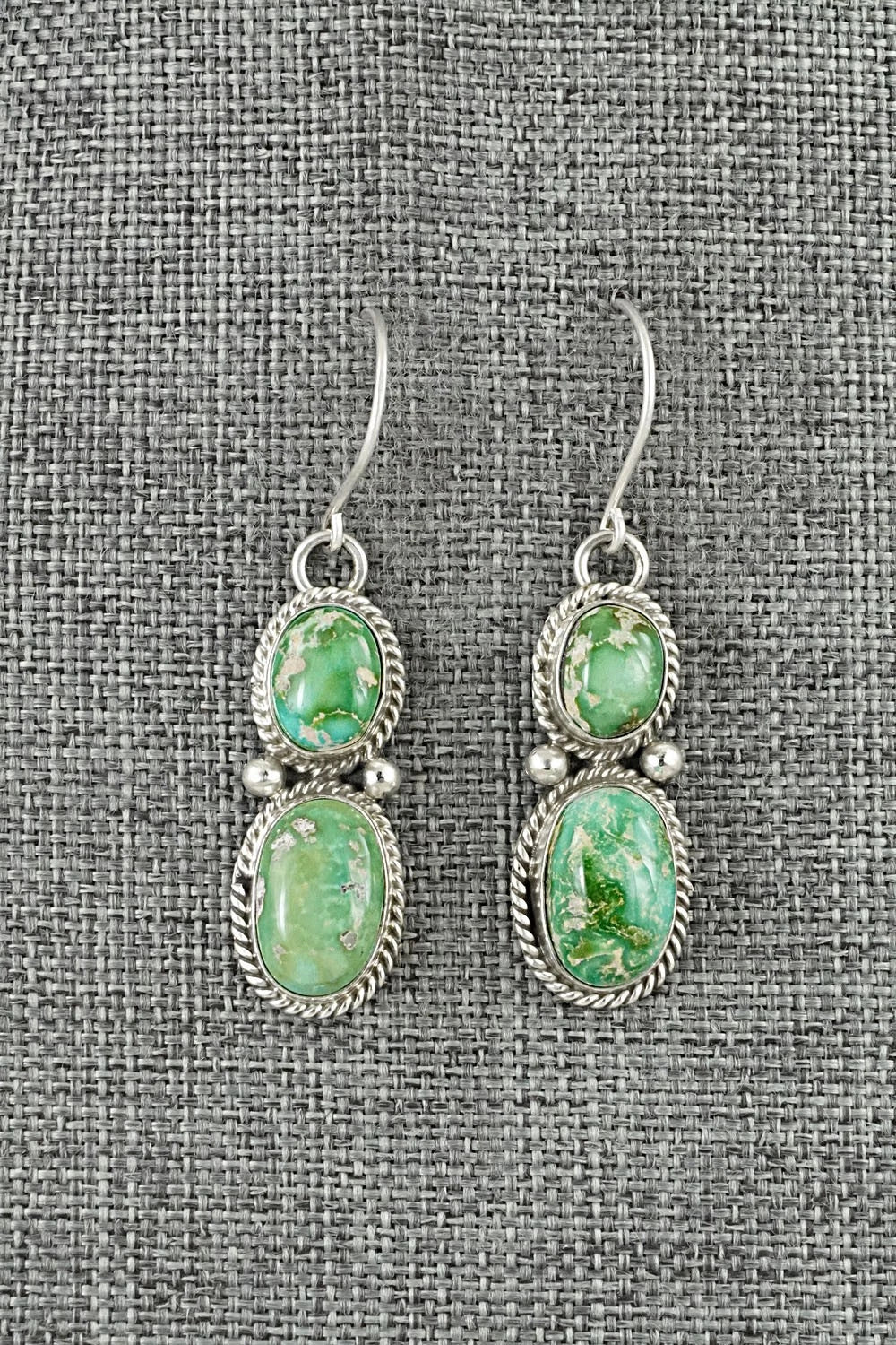 Turquoise & Sterling Silver Earrings - Eugene Gruber