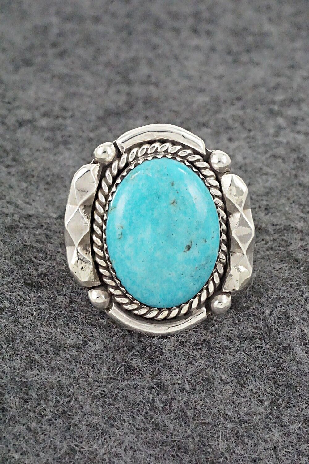 Turquoise & Sterling Silver Ring - Kenny Calavaza - Size 9.25