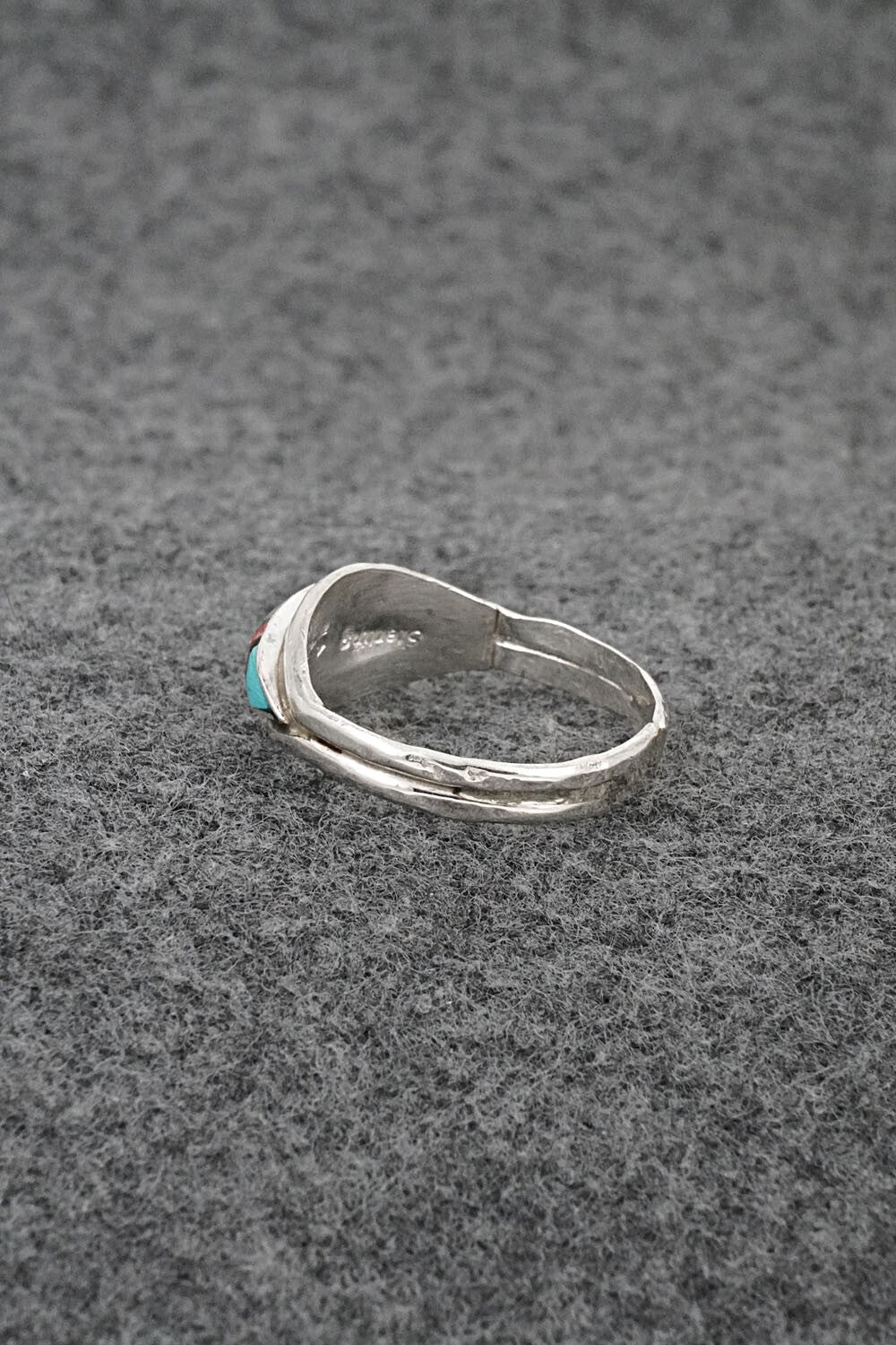 Multi-Stone & Sterling Silver Inlay Ring - Ola Eriacho - Size 9.5