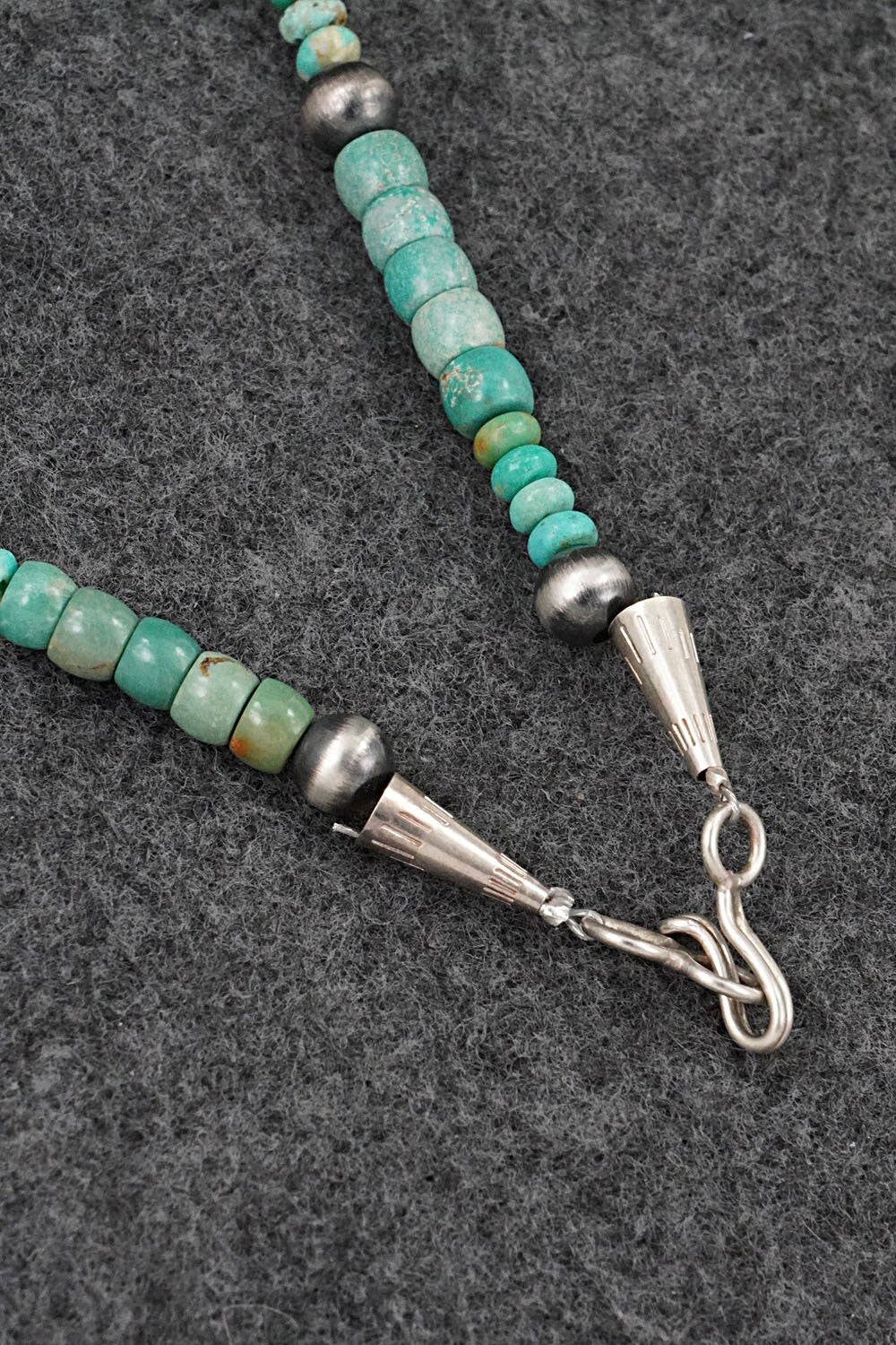 Turquoise & Sterling Silver Necklace 18" - Doreen Jake