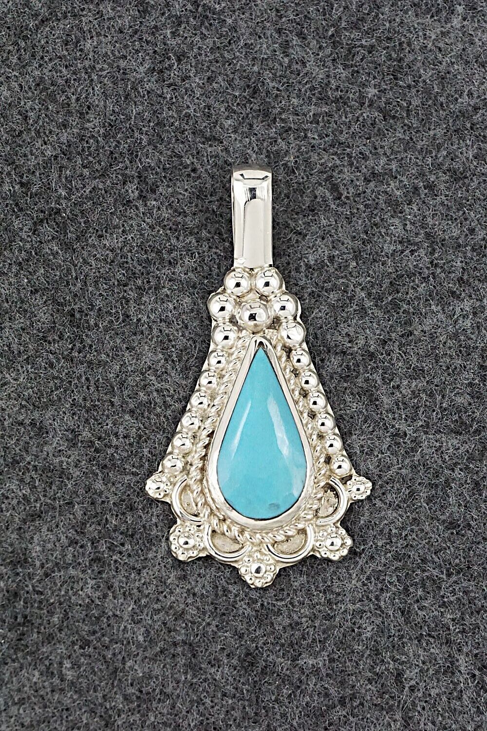Turquoise & Sterling Silver Pendant - Juanita Yatsatie